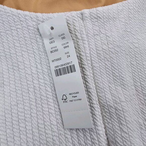 J Crew Swim 24 3X White One Piece Square Neck Textured Bikini Full Coverage - Picture 12 of 12
